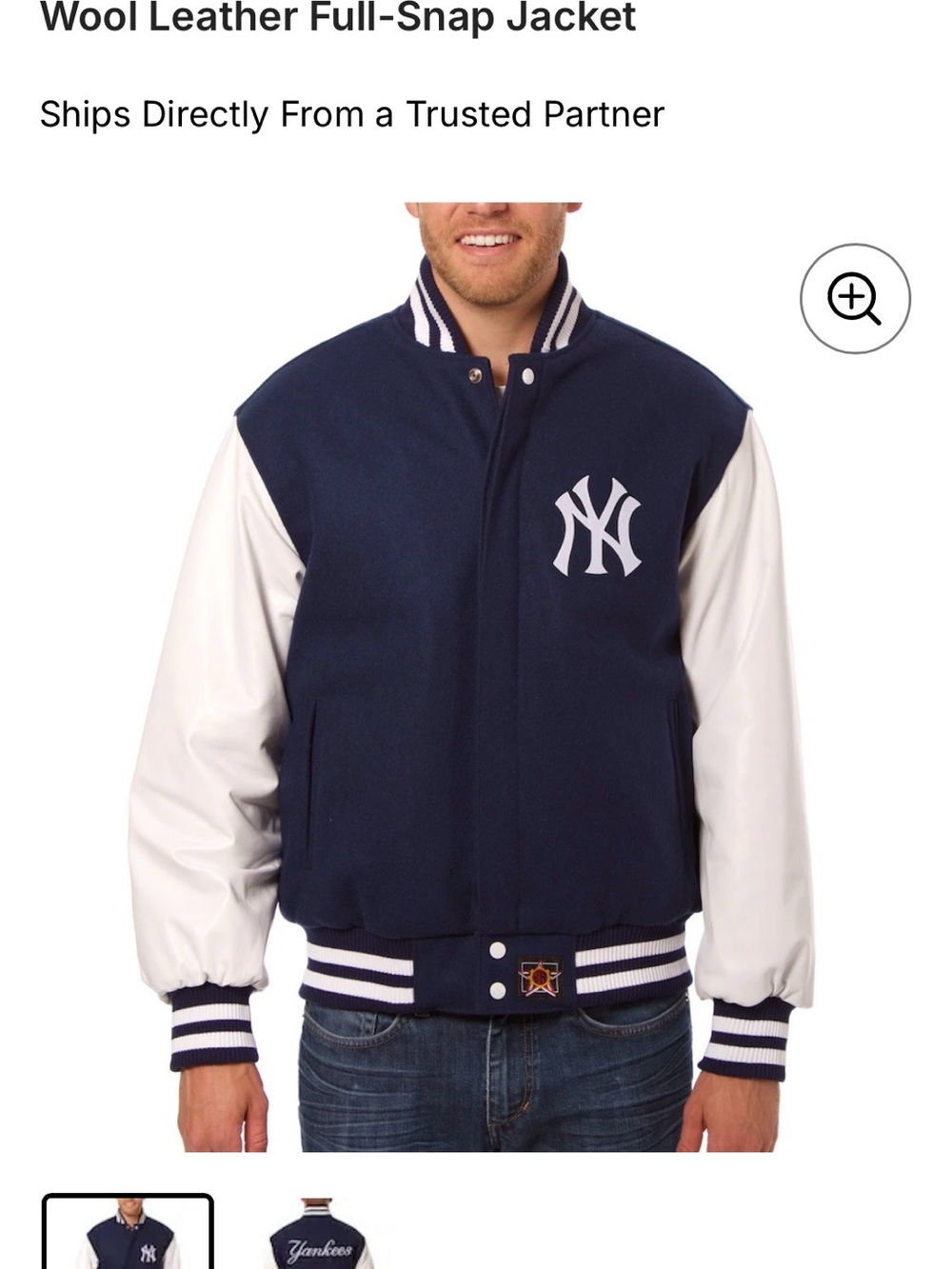 REVERSIBLE New York Yankees Wool and Leather Varsity Jacket 4x